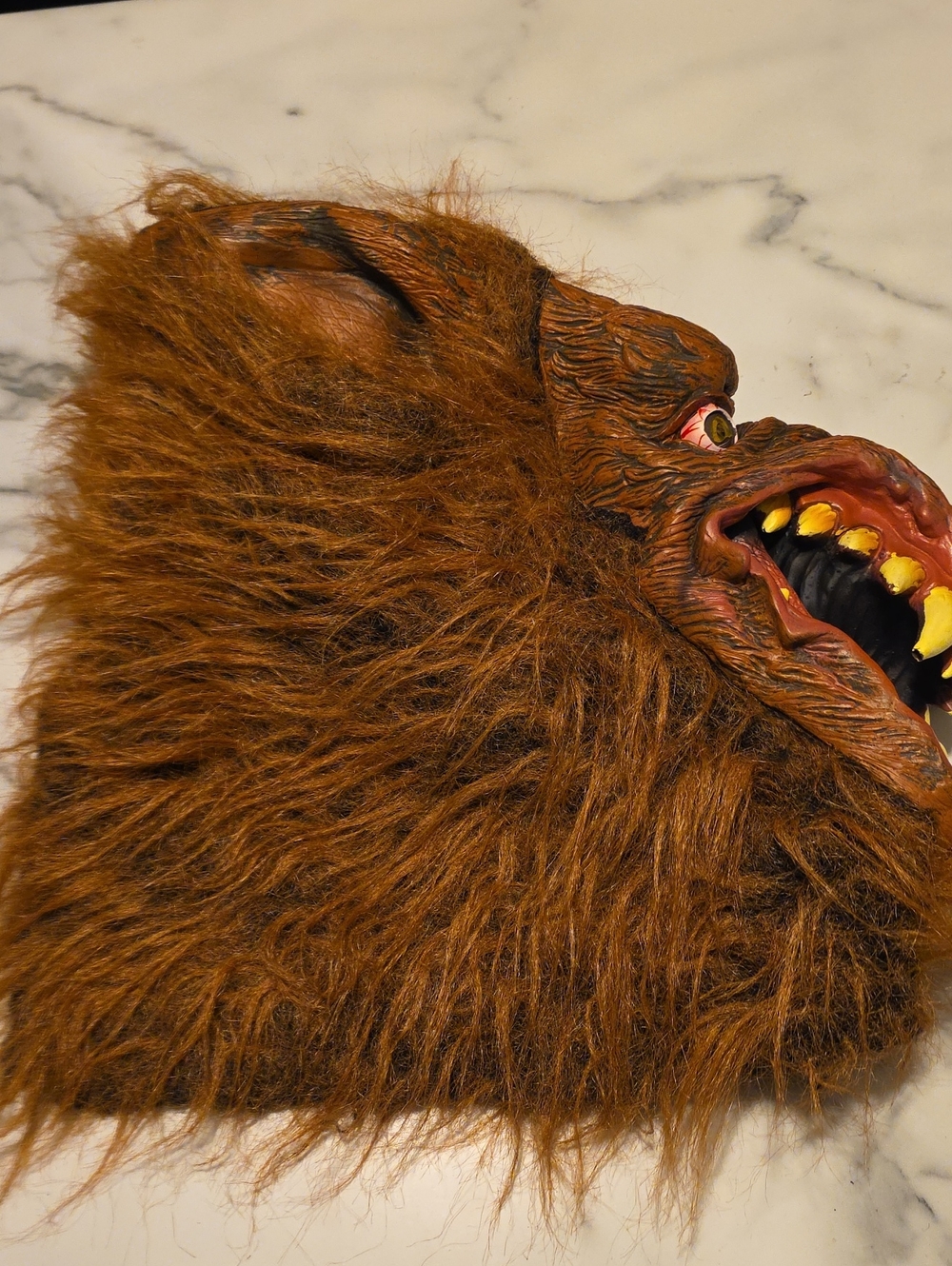 Brown Werewolf Full Head Mask with Fanged Teeth